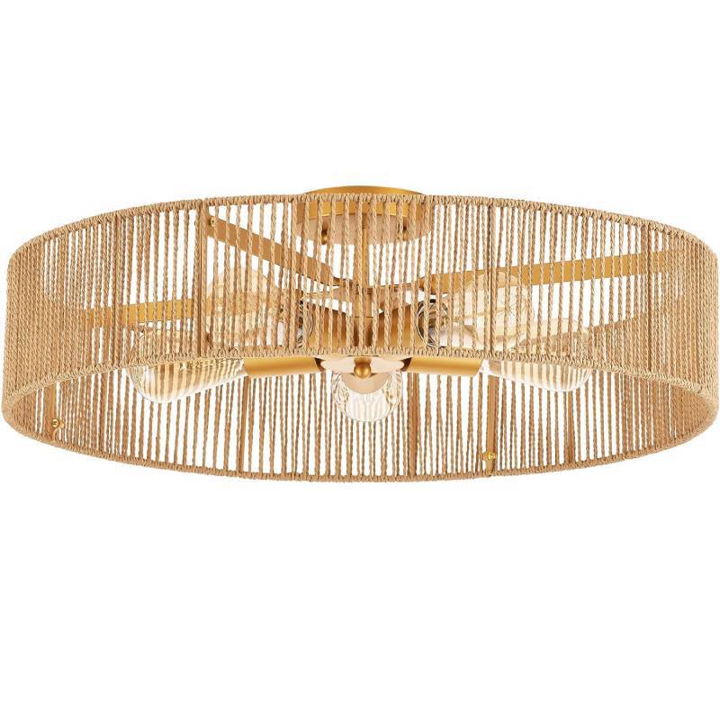 Cross Border Exclusive Natural Rattan Ceiling Lamp Bohemian Chandelier for Porch Corridor Bedroom Living Room