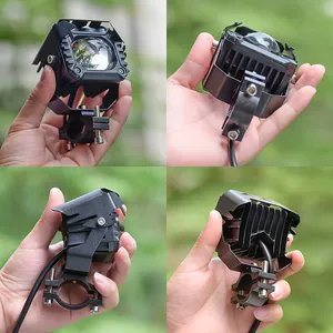 Motorcycle Spotlight for Delivery Vehicles, Super Bright LED Integrated High-Low Beam External Modification 12v-24v Strong Light Road Illumination Light