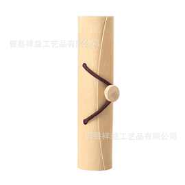 简约木质簪子小饰品收纳盒木制家用茶叶茶饼多用途收纳树皮盒
