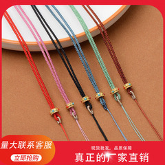 Delicate handmade clavicle necklace with jade pendant, featuring adjustable cord options in agate, crystal, and honeycomb wax—wholesale supply available.