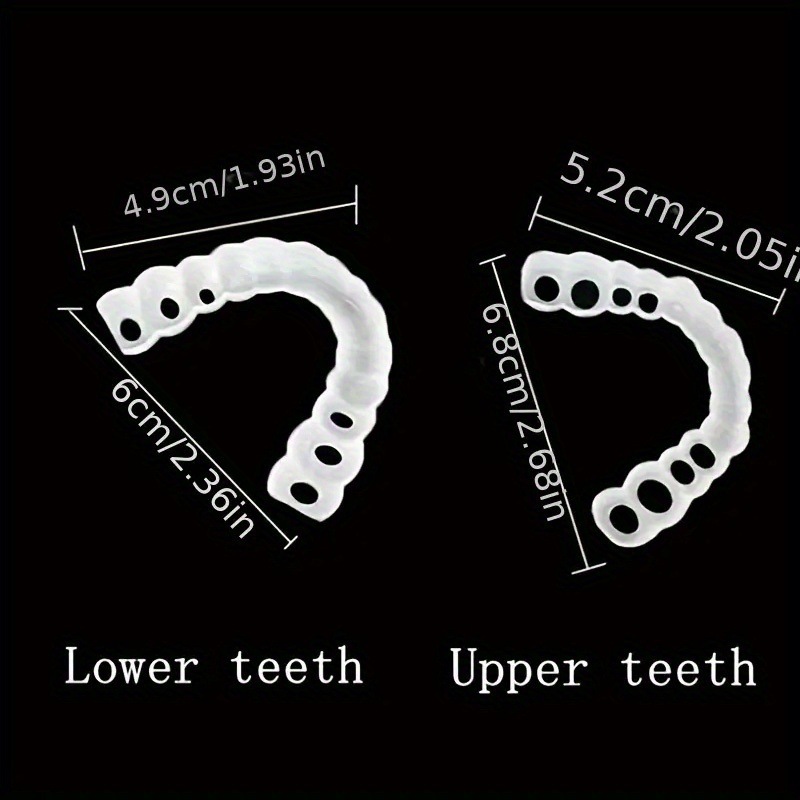 2pcs Comfort Fit Removable Dentures Customizable活动假牙|undefined
