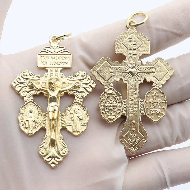 1 Piece 54*34mm Zinc Alloy Human Cross Polished Pendant display picture 7