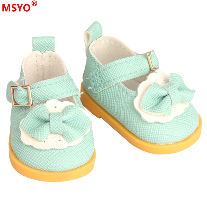 Doll shoes, cotton bow accessories for 14‑inch dolls, 5 cm length, multicolor