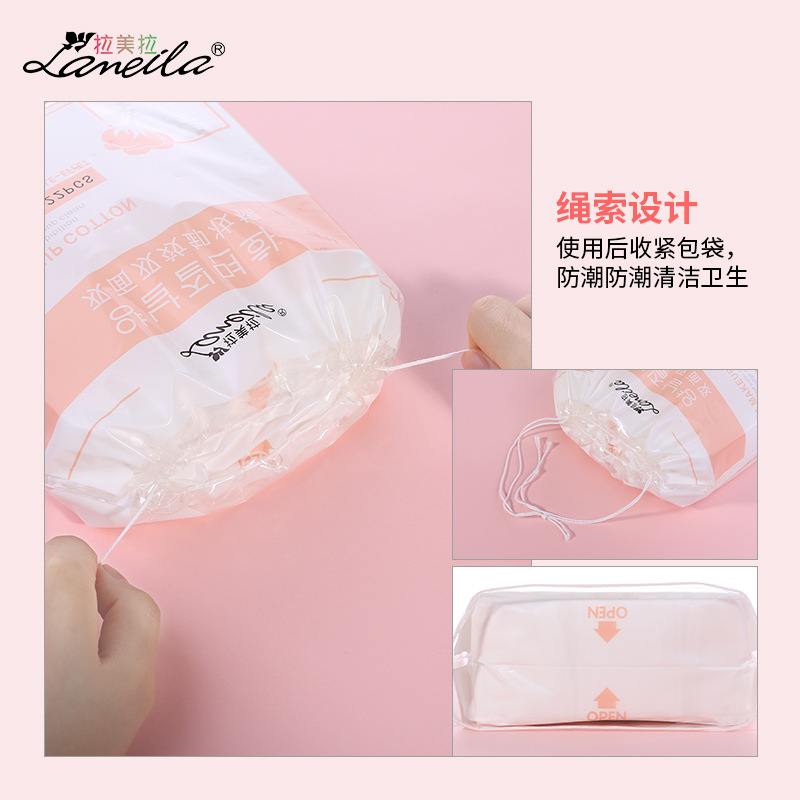 Ramila Edge presionando sándwich de maquillaje almohadilla de algodón de doble cara maquillaje de doble efecto compresa húmeda removedor de maquillaje bolsa de herramientas de maquillaje 222 piezas