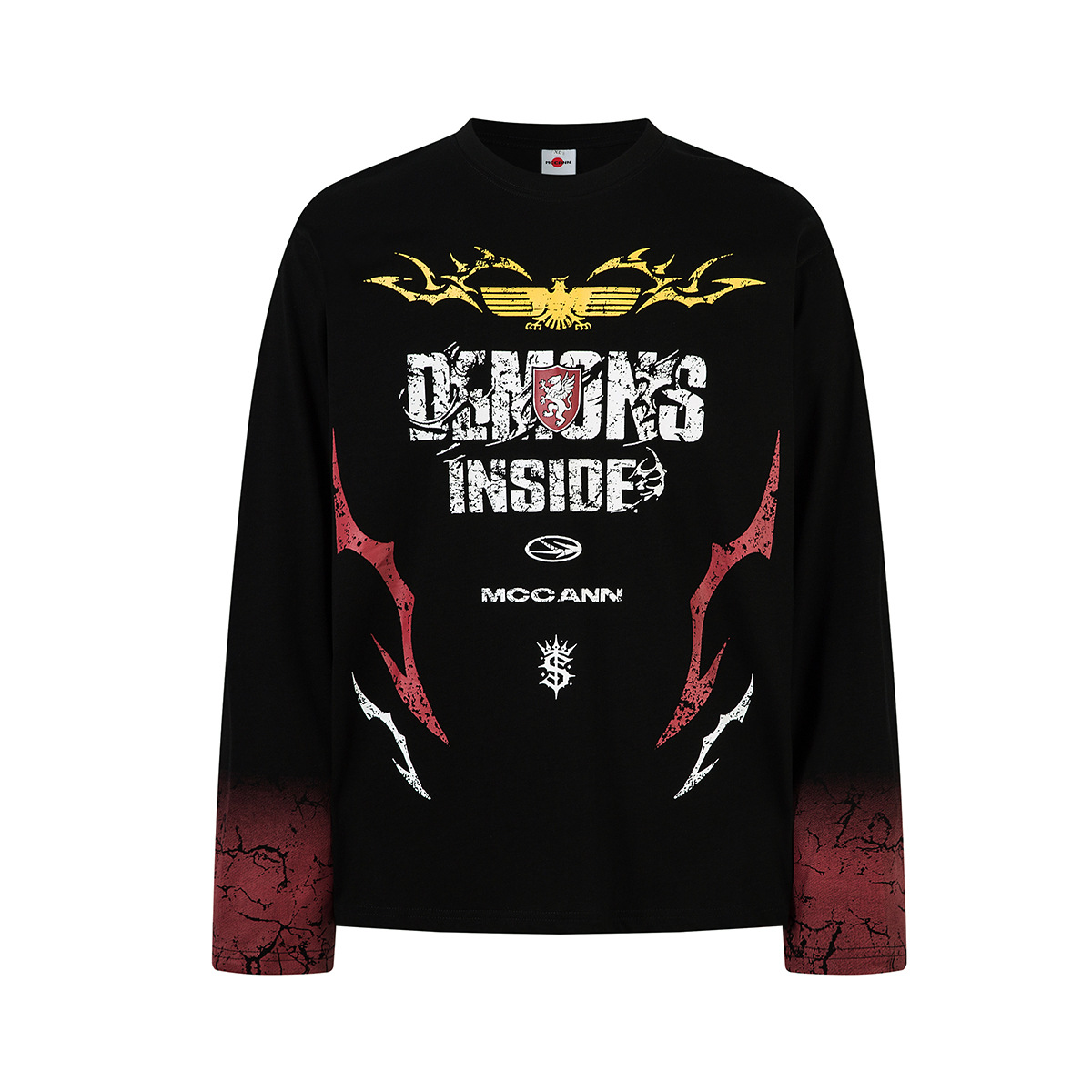 Men's Streetwear Long Sleeve T-Shirt – Oversized Graphic Tee With Dark Print (100% Combed Cotton, M-XXL, Black/White)_viptrois.com