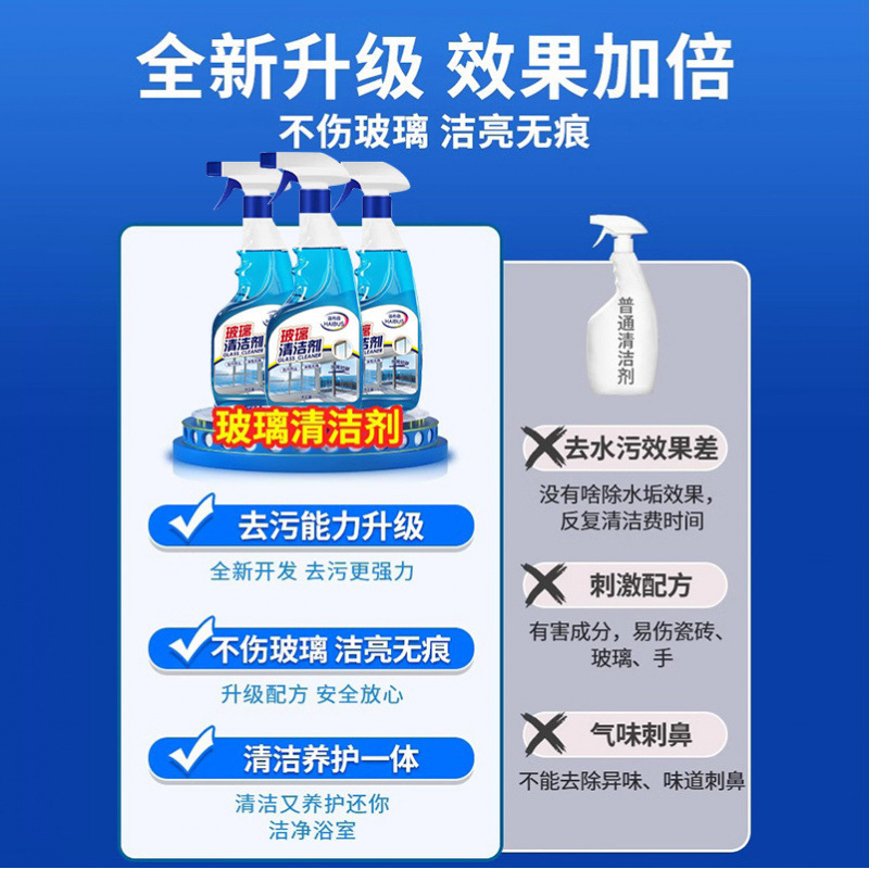 ガラスクリーナー、家庭用掃除、窓拭き、除染、浴室窓の掃除、強力除染・スケール除去専用加工品|undefined