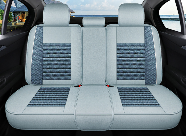 Car Seat Cushion, Universal for All Seasons, New Linen Fabric Seat Cover, Fully Enclosed Special Seat Cushion, Summer Breathable Seat Cover