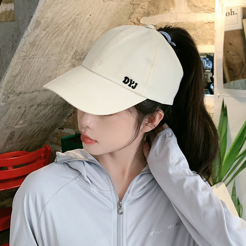 Women's High Ponytail Duckbill Hat, Spring and Autumn Outdoor Sunshade Sun Hat, UV Protection, Versatile Duckbill Hat, Fashionable