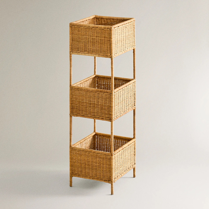 Estante de almacenamiento artesanal transfronterizo de caña cocina balcón baño estante de almacenamiento de dormitorio estante de almacenamiento