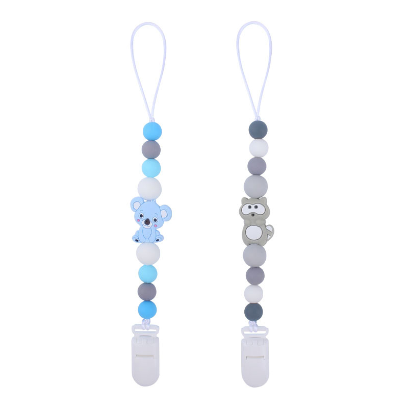 Bebé suministros de dibujos animados animal serie dos conjuntos Bebé dibujos animados unicornio mordedor pezón cadena anti-caída