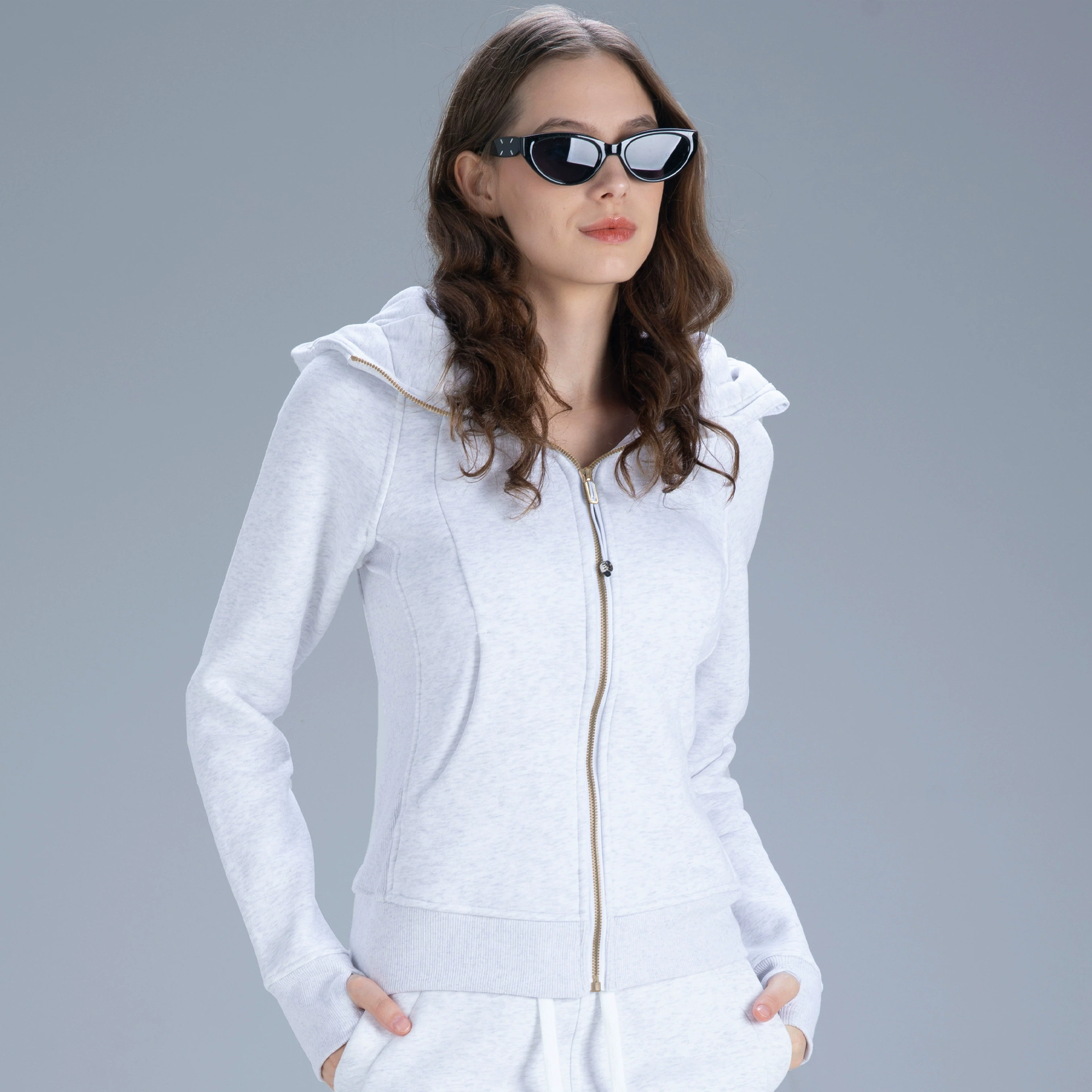 Деми-сезона худи с молнией, теплая толстовка, спортивная куртка, slim fit