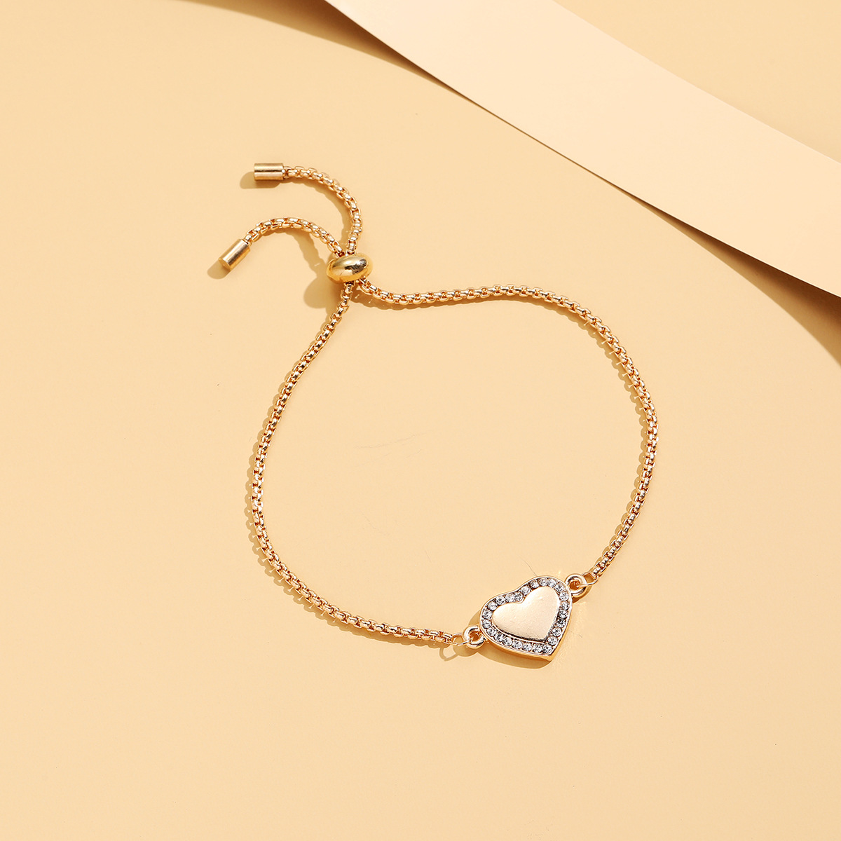 Jewelry Hand Valentines Day Gift Heart Alloy Diamond Bracelet Adjustmentpicture1