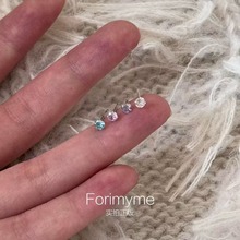 免耳堵养耳洞新款日常百搭彩色锆石耳钉女ins风简约防过敏设计