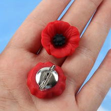 树脂罂粟花复古反战蝴蝶扣胸针VFW纪念日礼品Remembrance Day