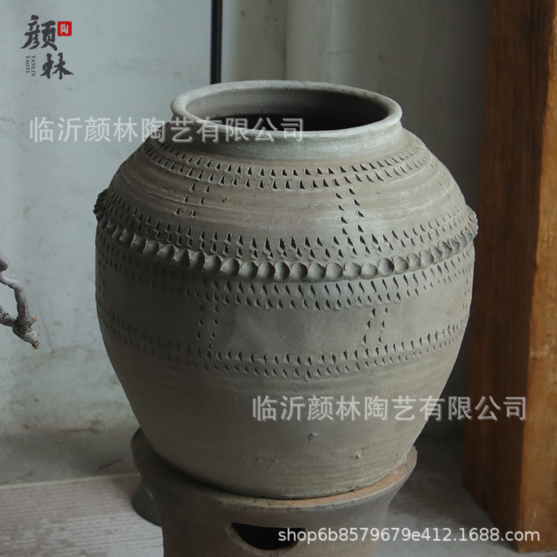 Antigüedad gran barro de barro herencia cultural intangible vasijas hechas a mano vasijas de suelo vasijas de cerámica floral cerámica de decoración paisajística de vivienda residencial