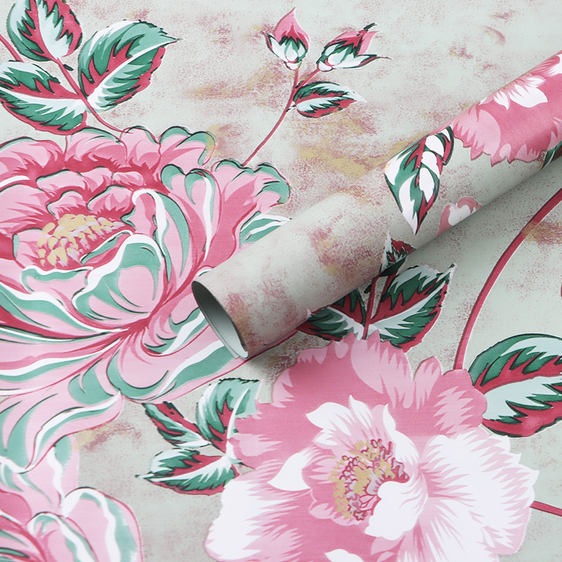 Rosas fragantes retro Papel Ouya Papel de embalaje de ramo de doble cara Material grueso impermeable Material de embalaje de flores