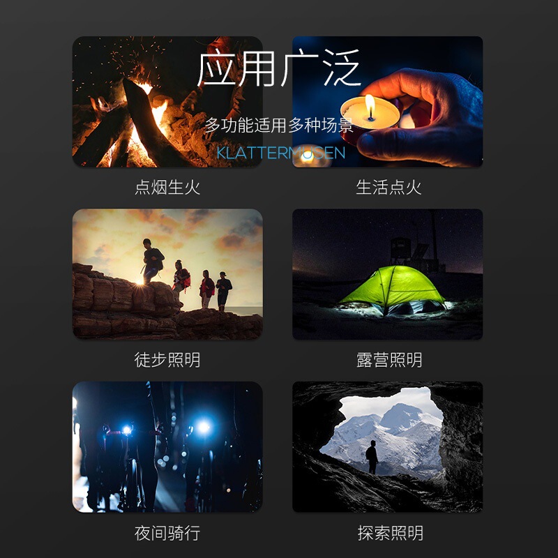 微笑鲨多功能钥匙扣灯电子打火机随身工作灯COB照明手电可点烟|undefined