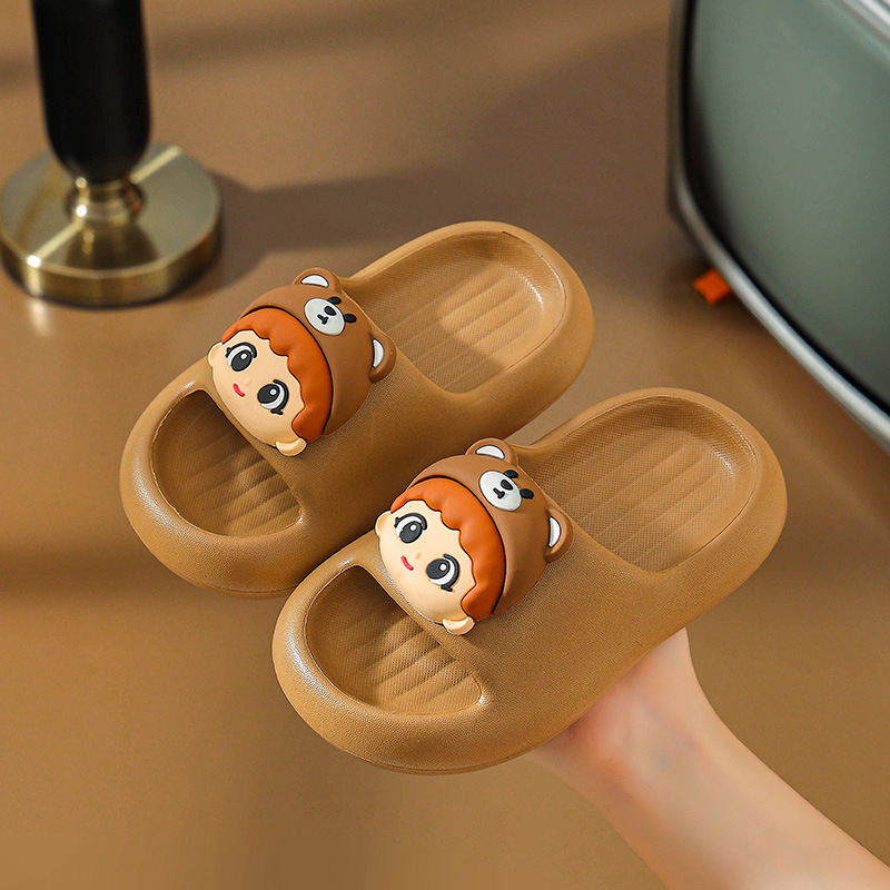 Niños zapatillas EVA para niños verano bebé antideslizante niñas suela suave duradera interior lindas zapatillas hermano mayor