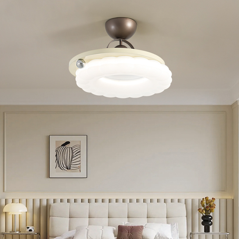 Luz de dormitorio de viento crema medieval, lámpara de techo cálida, nubes de calabaza burbuja de protección de ojos, lámpara de dormitorio principal, lámpara de habitación Zhongshan