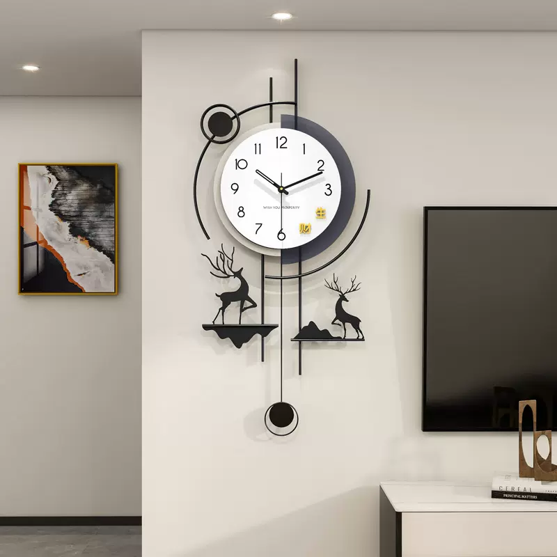 现代简约挂钟客厅高级感2025新款创意钟表家用装饰静音时钟表挂墙