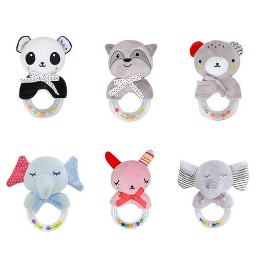BBSKY rubber ring hand ring baby round hand ring baby animal hand ring ring toy