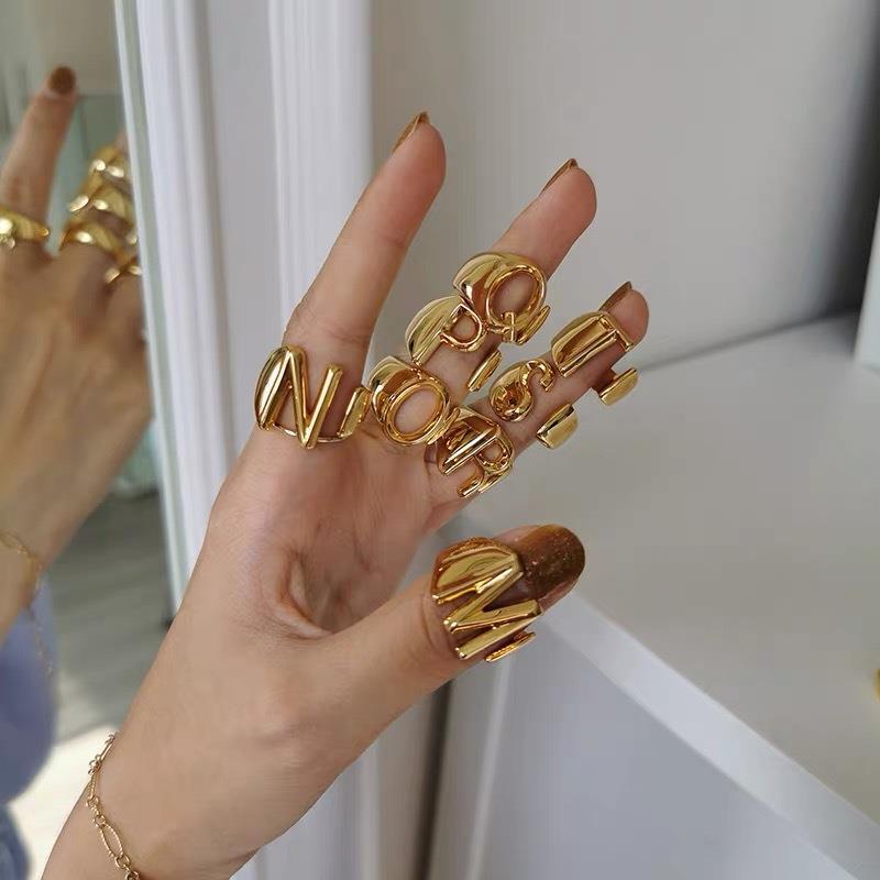 Fashion Letter Copper Plating Open Ring 1 Piece