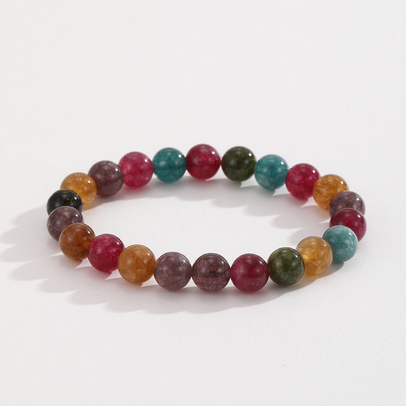 Pulsera de cristal de fresa de piedra natural orquídea colgante de campana de viento nacional lugar escénico para poner puestos nuevos joyeros chinos al por mayor