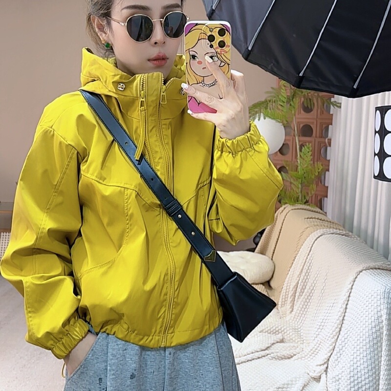 Anzai Private Server Double Layer Jacket Women's Spring and Autumn Short Jacket Sports 2025 New Style Jacket Women's Top