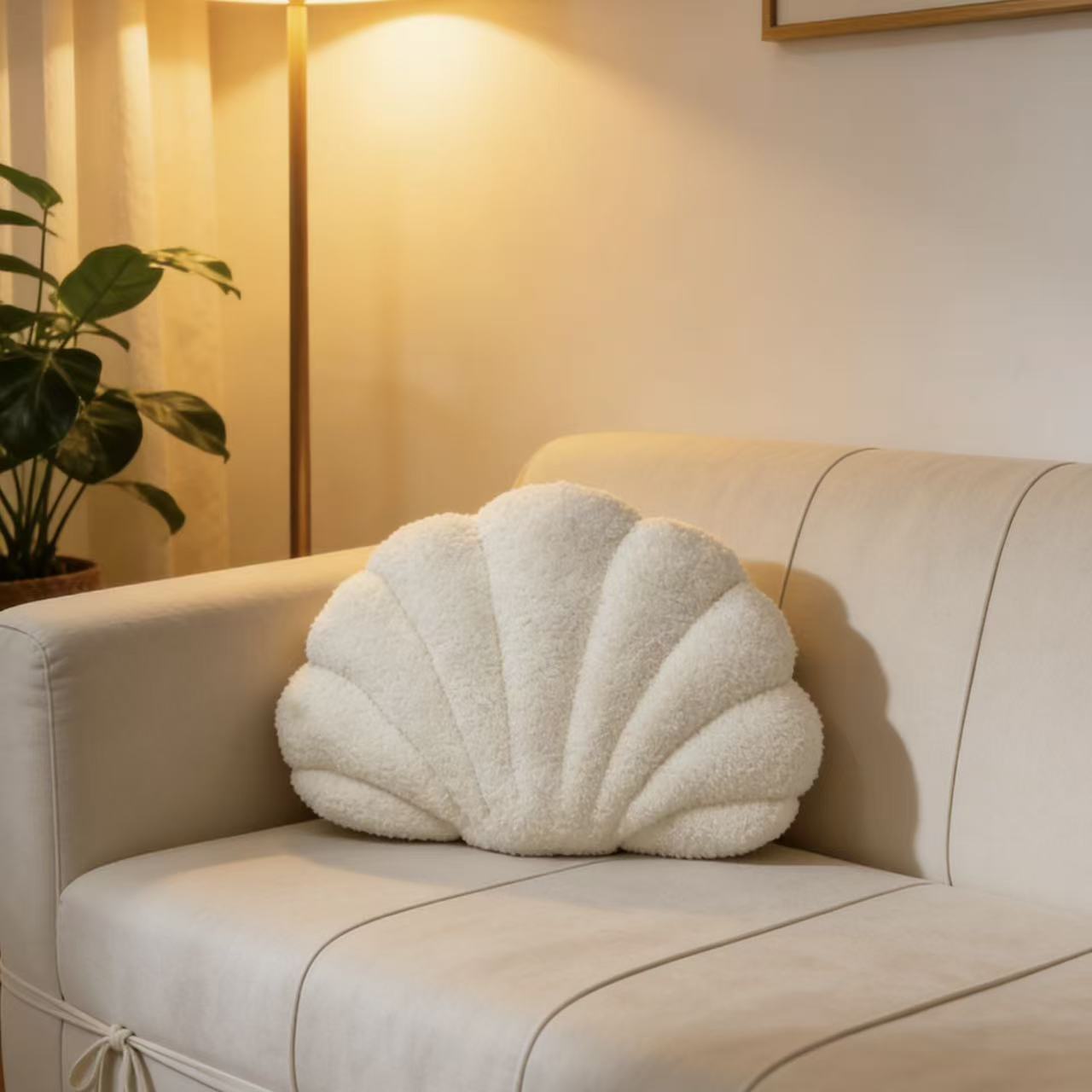 Zhang Yixing's Same Style Plush Shell-Shaped Pillow for Home Aquarium Decoration, Sofa Office Marine Animal Pillow