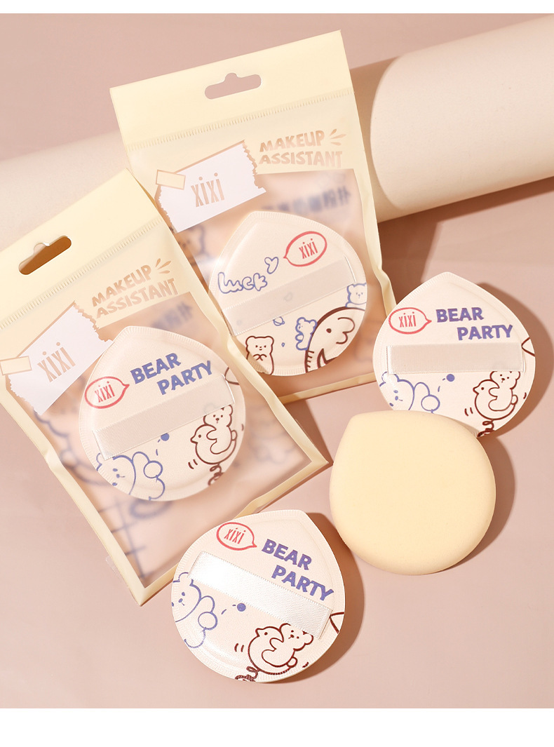 xixi Bear Cub Milk Coffee Powder Puff, dry and wet dual-purpose, Super soft, non-powder sponge Foundation liquid, beauty egg makeup tool undefined