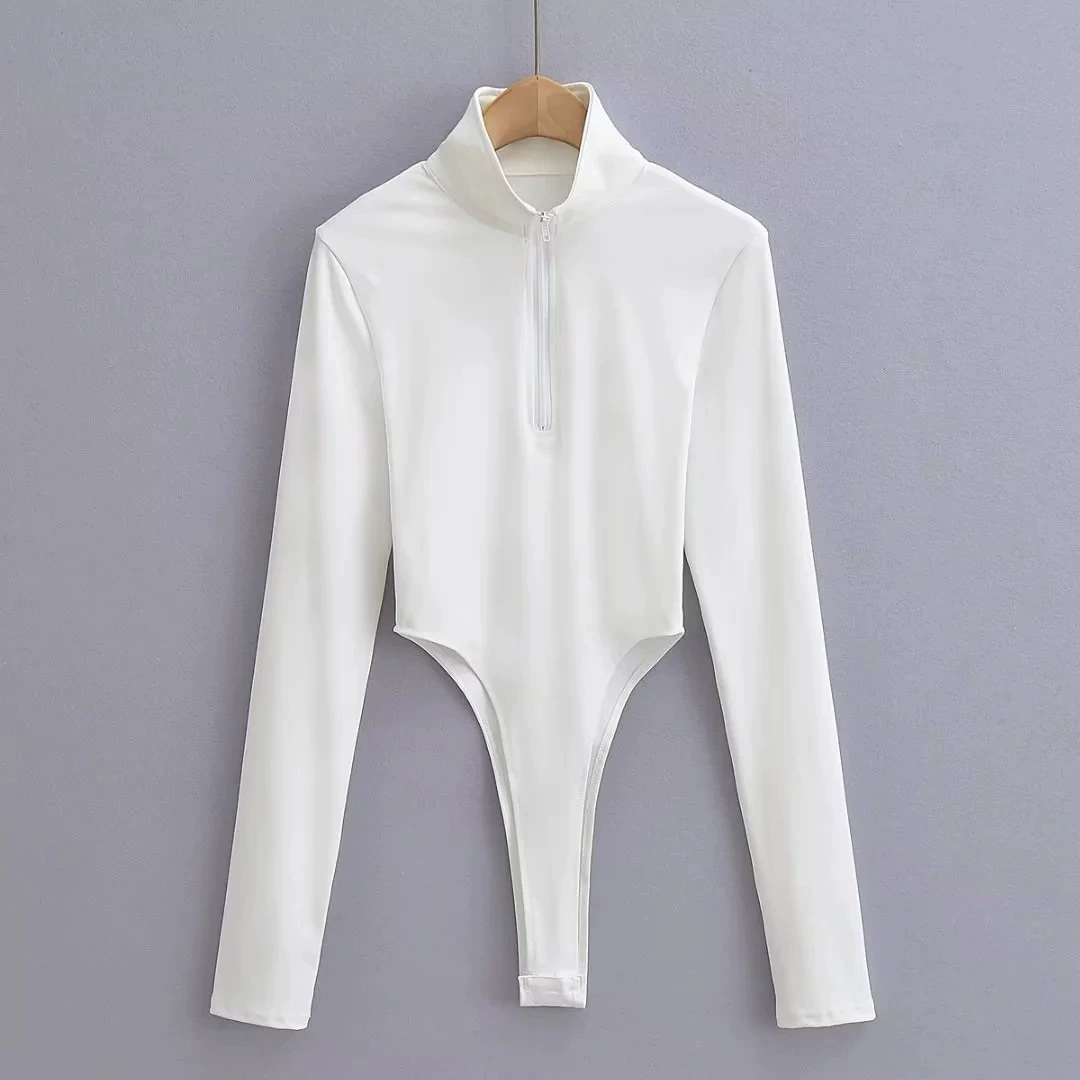 Фитнес-боди с молнией, сексуальные моноконические, с молнией, европейский стиль