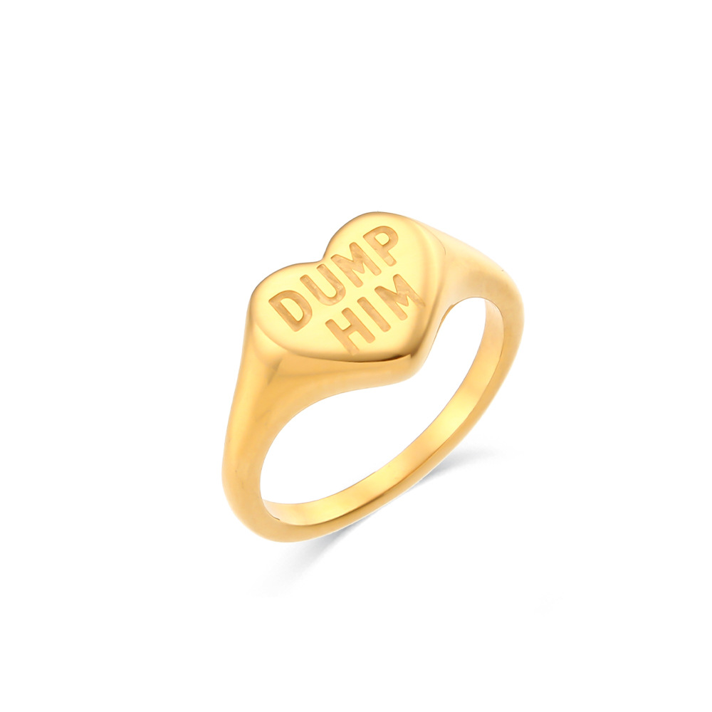 Mode Nouvelle Électrolytique 18k Lettrage Femmes En Gros Bague En Acier Inoxydable display picture 6