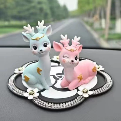 creative car Little Deer – Car ornaments - color-little-fairy-deer-camellia-daisy-pad-send-no-mark-glue-10