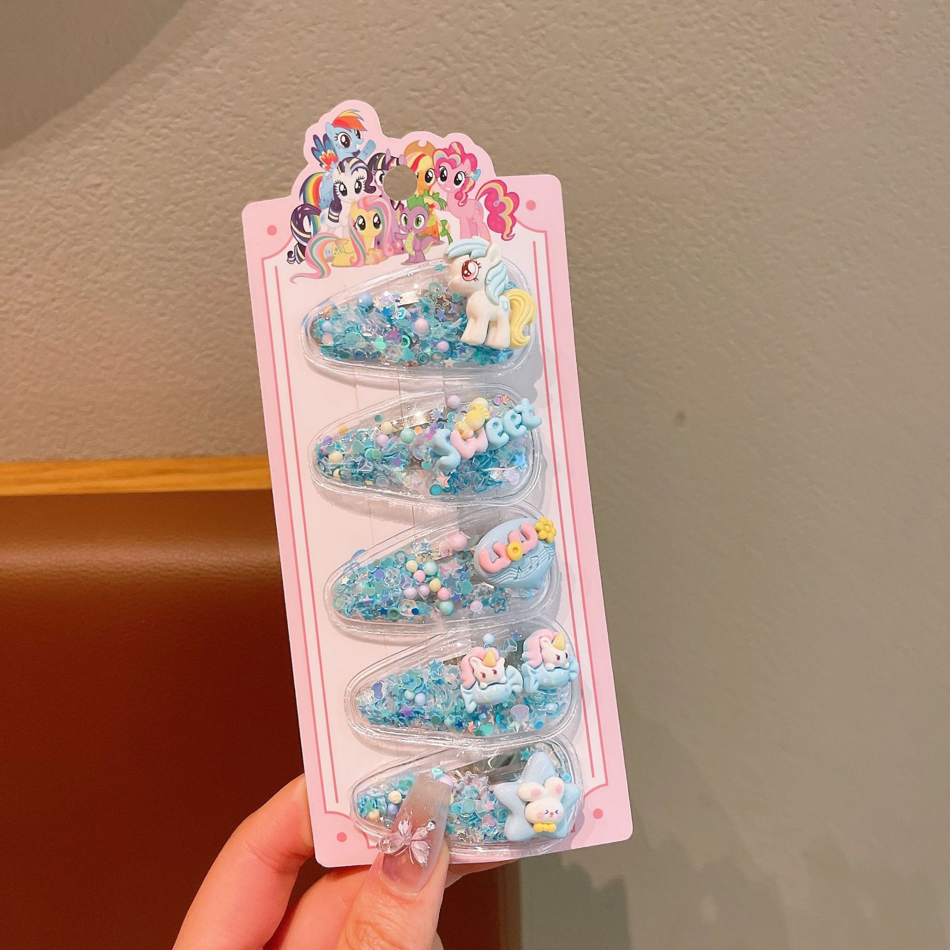 Niños de dibujos animados pony lindos pinzas de cabello niñas paoli pinzas de cabello niñas pinzas de cabello rotas para estudiantes set de pinzas de cabello BB