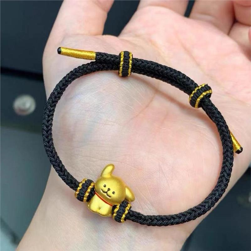 라인 강아지 + 검은색 밧줄 + 인증서 + 카운터 고급 포장