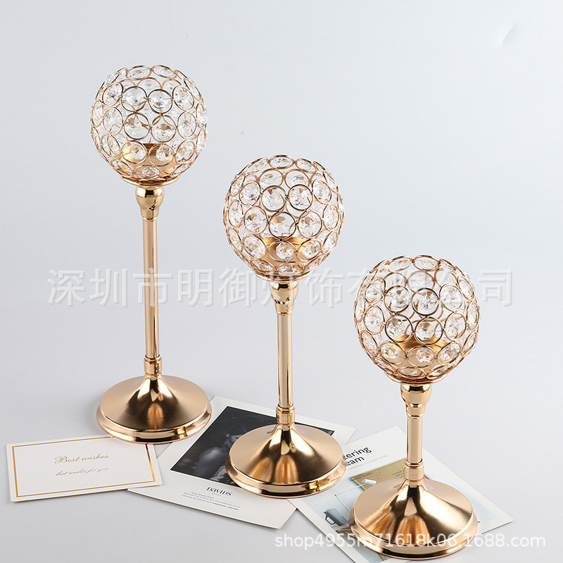 Transfronterizo Amazon estilo europeo de la boda Home Hotel de una sola cabeza accesorios de candelabro de cristal hueco artesanía adornos