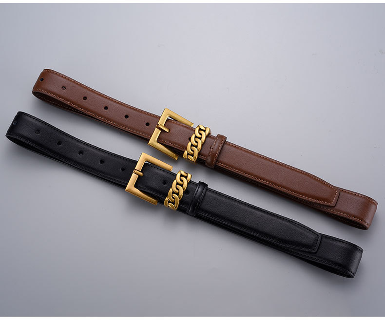 Women's Belt Leather Alloy Buckle Versatile Accessory For Jeans_voghion.com