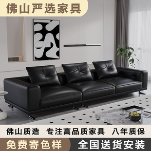 迪兰直排真皮沙发意式极简客厅别墅大平层头层牛皮设计师皮艺沙发-阿里巴巴