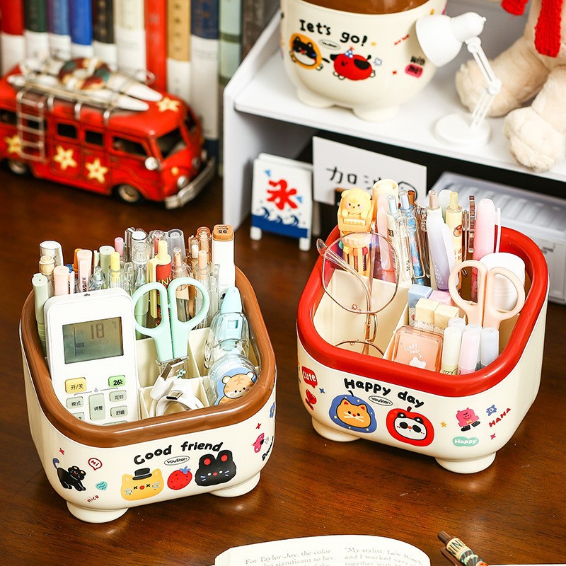 Creative Multifunctional Dustproof Storage Box Storage Student Desk Office Storage Trash Can Desktop Storage Box