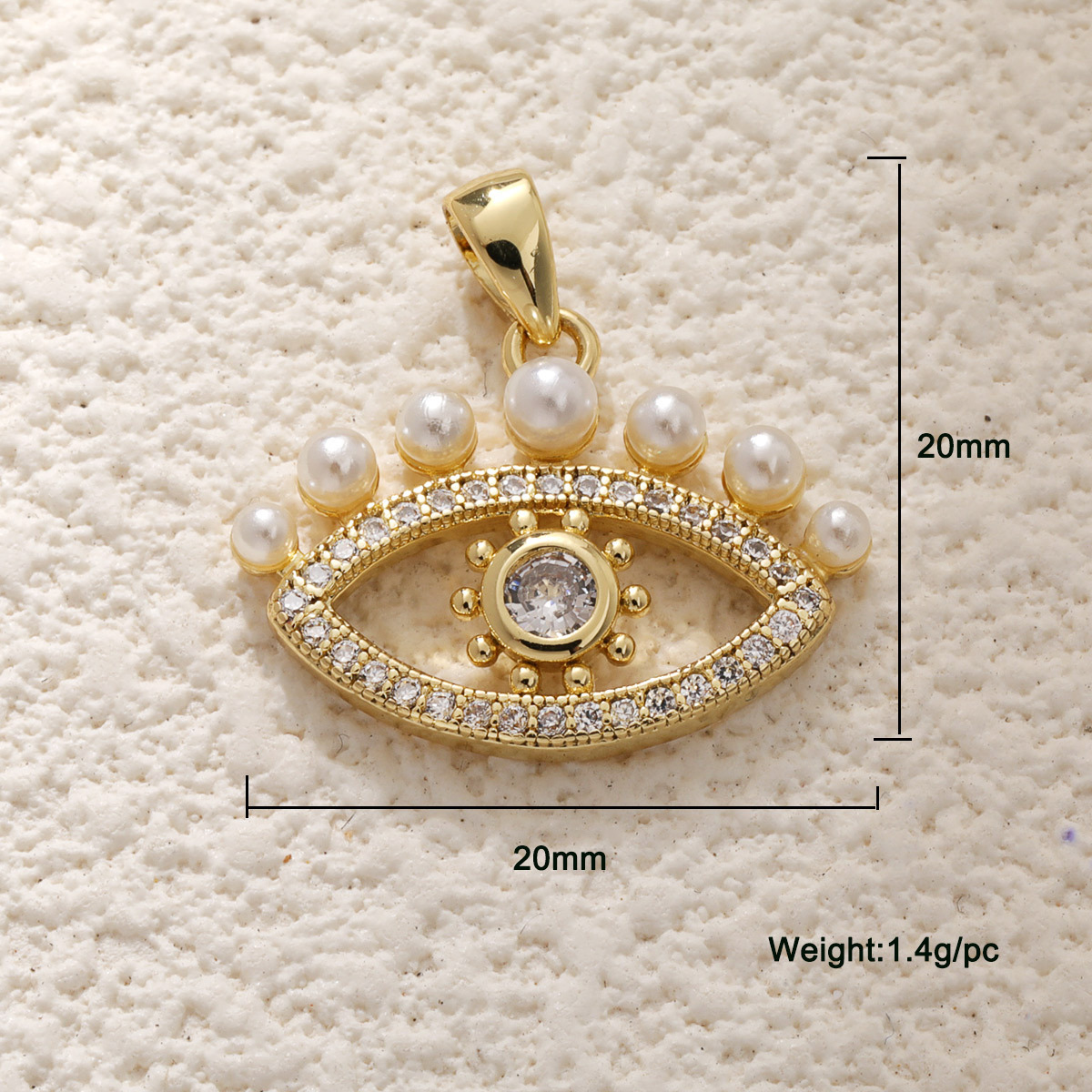 5g Weight Pendant Jewelry Making Type 13.8*18mm Jewelry Making Size Zircon Inlay Material DIY Jewelry Accessories Classification 1 Piece Quantity Copper Material Eye Pattern Enamel, Inlay Design IG Style Style 1 Piece 13.8*18mm Copper Zircon Eye Pendant 7