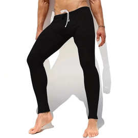 跨境无缝螺纹瑜伽服套装拉链美背运动内衣高腰抽绳提臀长裤