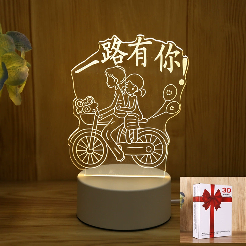 LED-ночник Creative Touch, питание USB/батарейки, 3D-акриловый дизайн, 15×5,5×20,5 см
