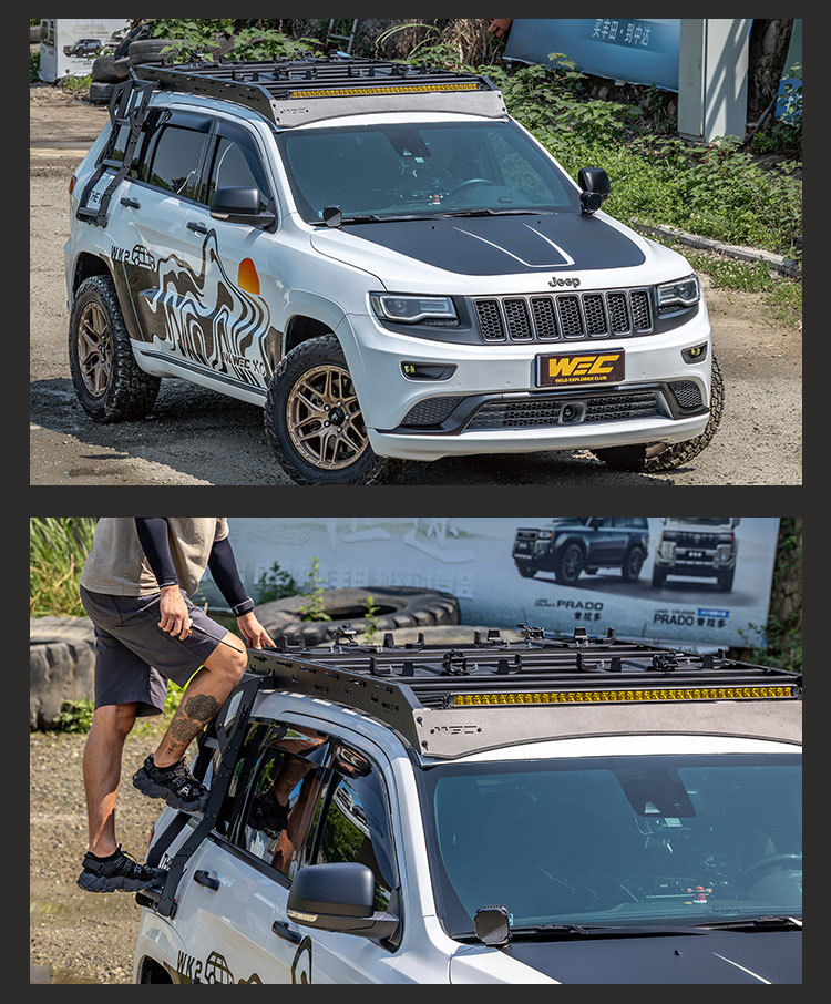 Cherokee roof rack WEC ladder is lightweight, low wind resistance, reduces wind noise, and is a multifunctional expandable roof platform