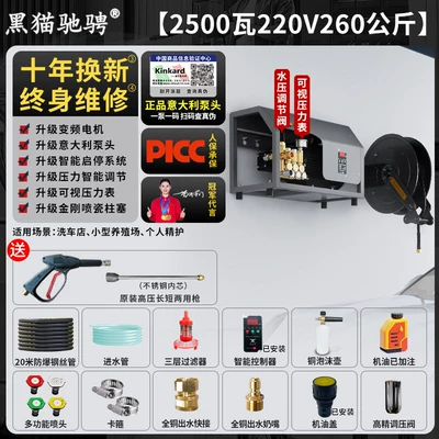 Car washing machine 220V Commercial Car Wash Shop - permanent-magnet-variable-frequency-save-30-on-electricity220v-25kw-260kg-pressure-20m-steel-wire-hose-automatic-hose-reel