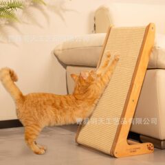 木质猫抓板L型猫咪玩具家用沙发角落猫爬架剑麻挠垫实木猫咪刮板