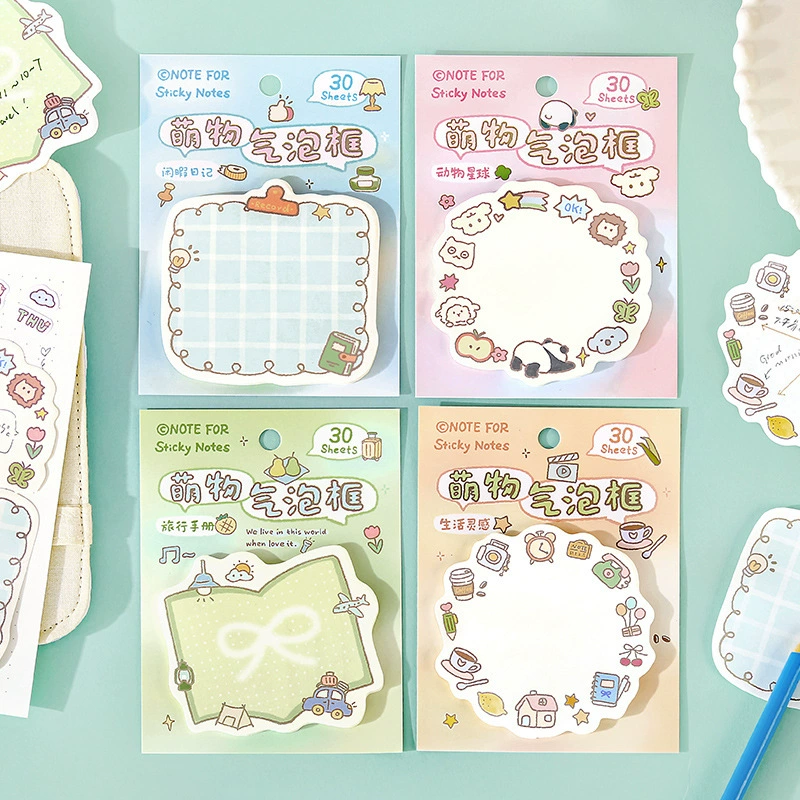 Заметка для пост-ит заметки Cute Bubble Frame Korean Graffiti Border Handbook Base Decoration Message Memo Paper