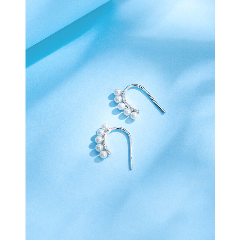 Pendientes de perlas de Plata de Ley 925 para mujer verano 2023 nueva luz lujo nicho diseño pendientes de temperamento de alta calidad