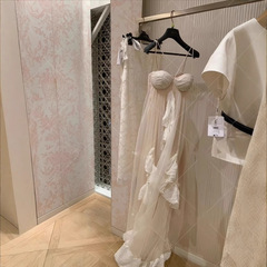 広州十三行枯木逢春/ハスの葉の縁のシフォンのストラップのワンピースの女性の夏の休暇の長いスカートの妖精のスカート