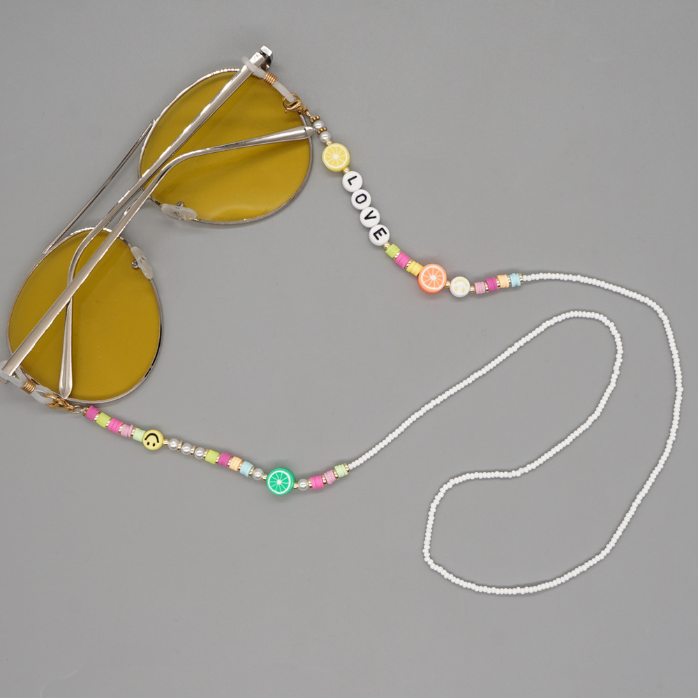 bohemian rainbow rice beads smiley summer sunglasses chainpicture2