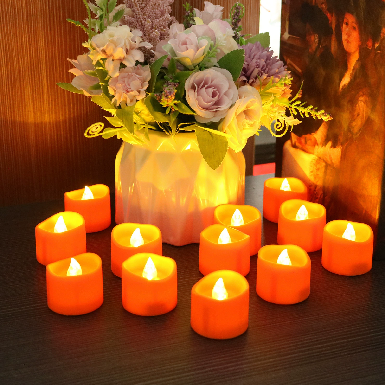 Оранжевый корпус волны горловина свечи световой свет Хэллоуин декоративный светодиодный светильник свечи для вечеринки Хэллоуин электронный светильник свечи